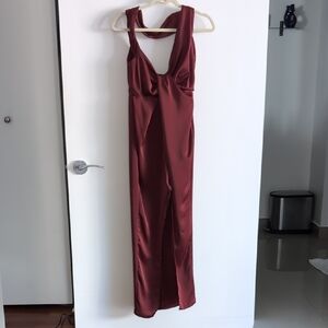 Elegant Asos Burgundy Sleeveless Gown